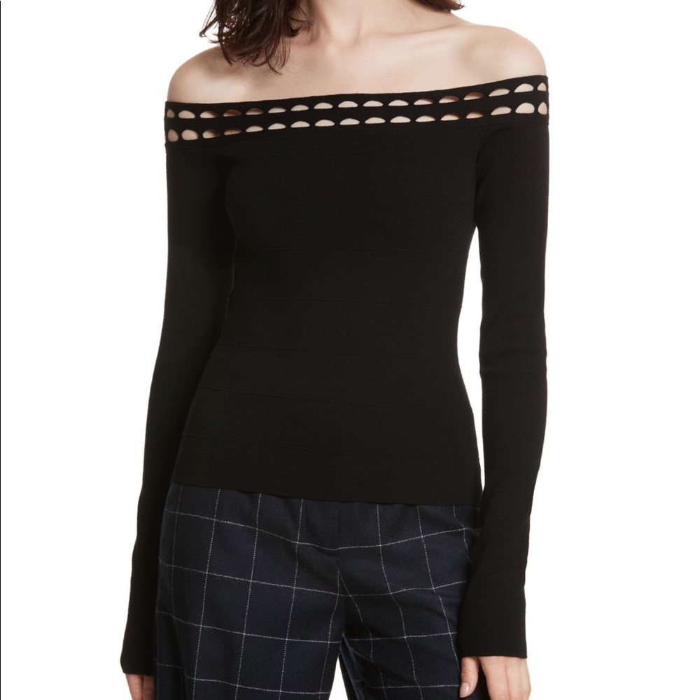 Elizabeth and James Emiko off the shoulder top